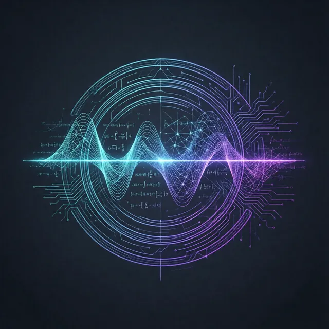 AKAI Radio — a waveform sweeping cyan to purple inside a circuit ring